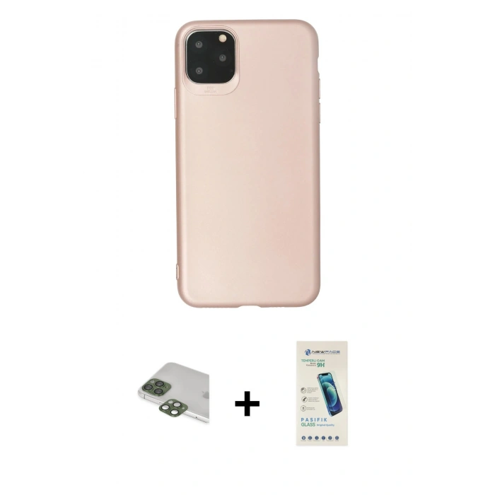 MARSİLYAN™- iPhone 11 Pro Max Kılıf Kozmos Yansıma Özel Seri - Şeffaf Pasifik Cam Ekran Koruyucu + Pers Alüminyum Kamera Lens - YL
