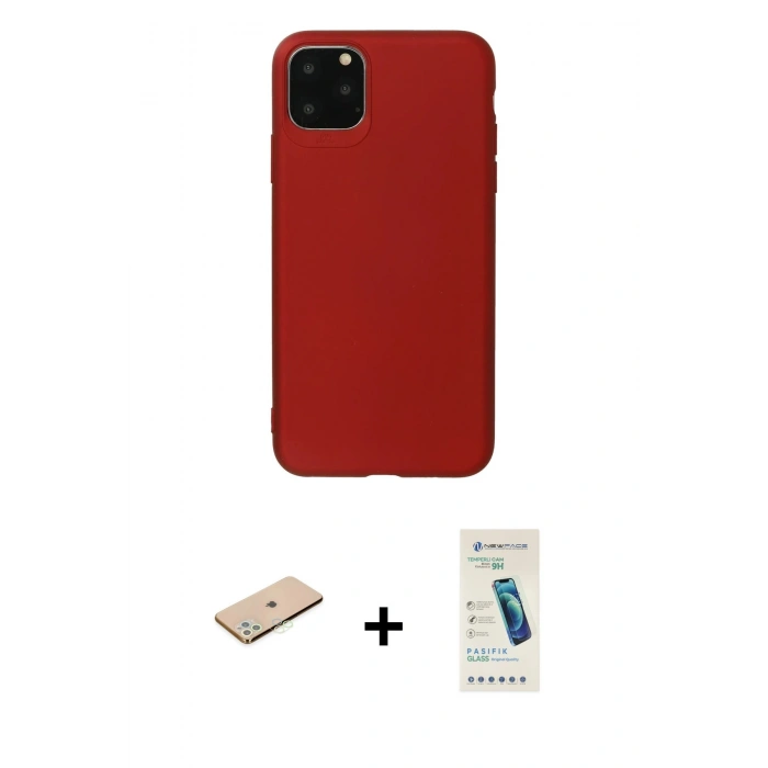 MARSİLYAN™- iPhone 11 Pro Max Kılıf Kozmos Yansıma Özel Seri - Şeffaf Pasifik Cam Ekran Koruyucu + Renkli Kamera Lens Koruma Cam - YL