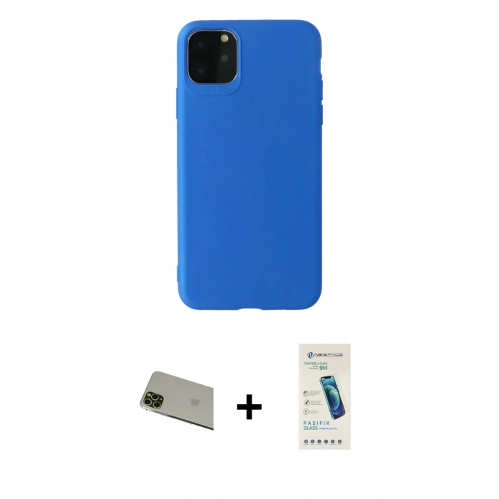MARSİLYAN™- iPhone 11 Pro Max Kılıf Kozmos Yansıma Özel Seri - Şeffaf Pasifik Cam Ekran Koruyucu + Rainbow Kamera Lens Koruma Cam - YL