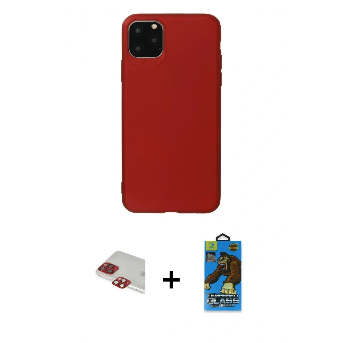 MARSİLYAN™- iPhone 11 Pro Max Kılıf Kozmos Yansıma Özel Seri - Siyah 18D Cam Ekran Koruyucu + Pers Alüminyum Kamera Lens - KI
