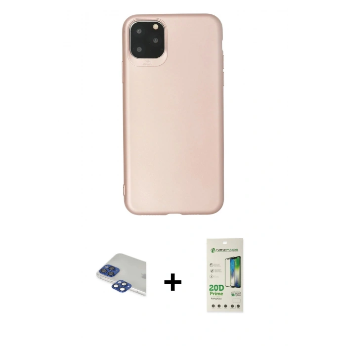 MARSİLYAN™- iPhone 11 Pro Max Kılıf Kozmos Yansıma Özel Seri - Siyah 20D Premium Cam Ekran Koruyucu + Pers Alüminyum Kamera Lens - LT