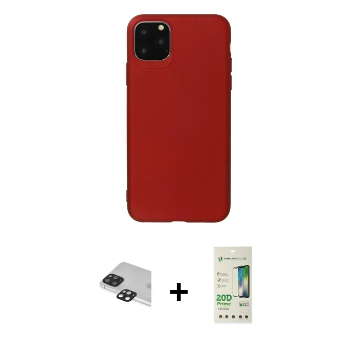 MARSİLYAN™- iPhone 11 Pro Max Kılıf Kozmos Yansıma Özel Seri - Siyah 20D Premium Cam Ekran Koruyucu + Pers Alüminyum Kamera Lens - SH