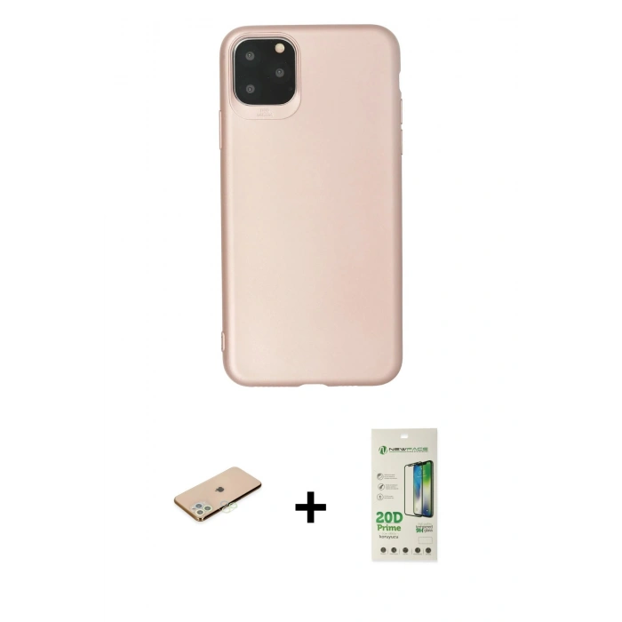 MARSİLYAN™- iPhone 11 Pro Max Kılıf Kozmos Yansıma Özel Seri - Siyah 20D Premium Cam Ekran Koruyucu + Renkli Kamera Lens Koruma Cam - YL