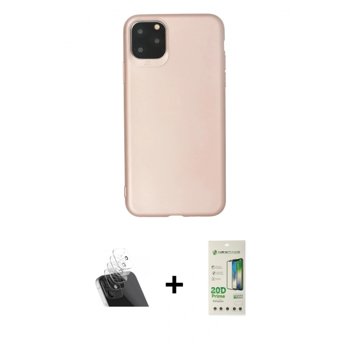 MARSİLYAN™- iPhone 11 Pro Max Kılıf Kozmos Yansıma Özel Seri - Siyah 20D Premium Cam Ekran Koruyucu + Şeffaf Kamera Lens Koruma Cam