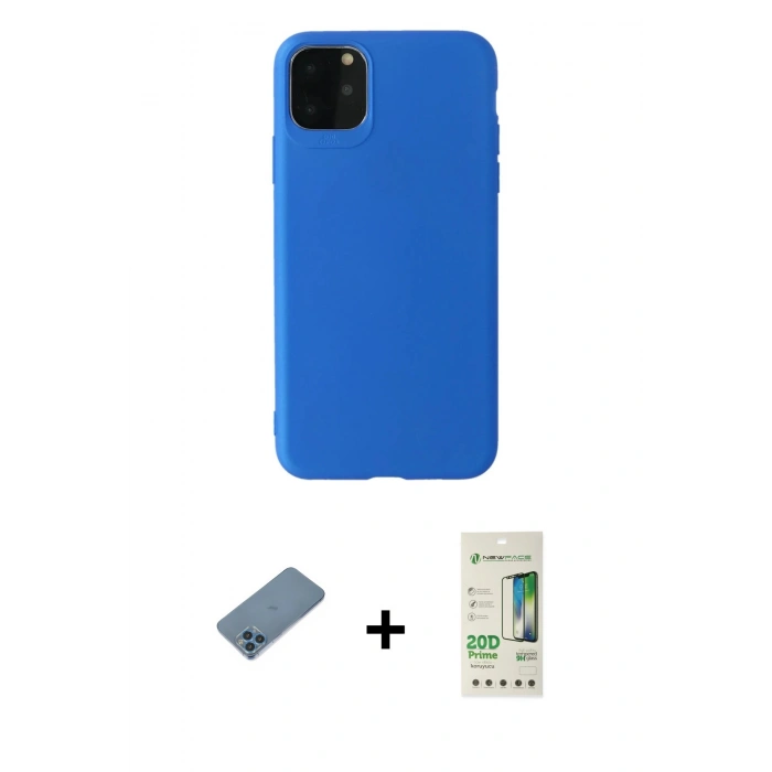 MARSİLYAN™- iPhone 11 Pro Max Kılıf Kozmos Yansıma Özel Seri - Siyah 20D Premium Cam Ekran Koruyucu + Shine Kamera Lens Koruma Cam - MI