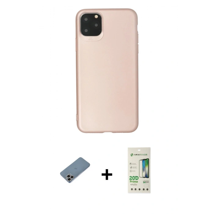 MARSİLYAN™- iPhone 11 Pro Max Kılıf Kozmos Yansıma Özel Seri - Siyah 20D Premium Cam Ekran Koruyucu + Shine Kamera Lens Koruma Cam - GI