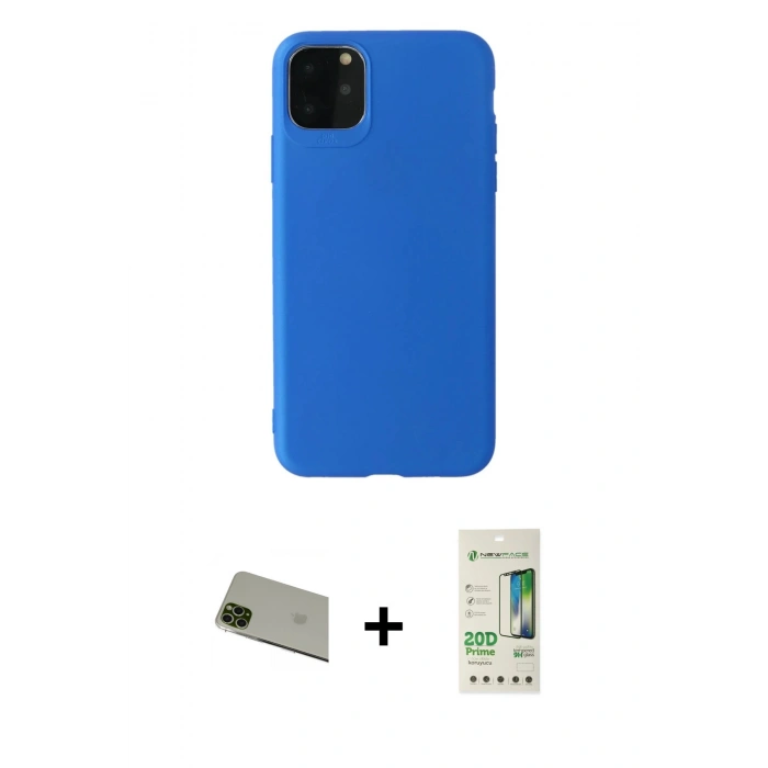 MARSİLYAN™- iPhone 11 Pro Max Kılıf Kozmos Yansıma Özel Seri - Siyah 20D Premium Cam Ekran Koruyucu + Yeşil Rainbow Kamera Lens Koruma Cam