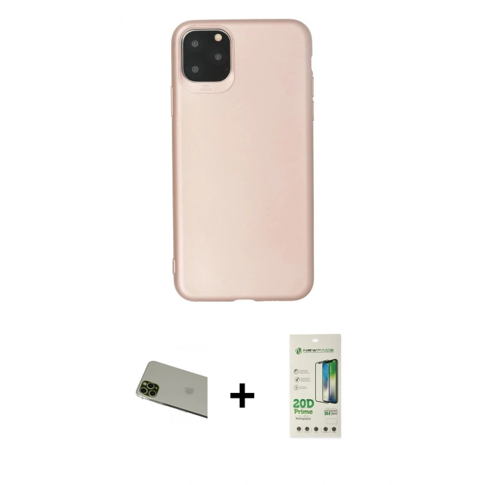 MARSİLYAN™- iPhone 11 Pro Max Kılıf Kozmos Yansıma Özel Seri - Siyah 20D Premium Cam Ekran Koruyucu + Yeşil Rainbow Kamera Lens Koruma Cam