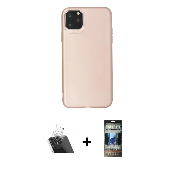 MARSİLYAN™- iPhone 11 Pro Max Kılıf Kozmos Yansıma Özel Seri - Siyah 34D Hayalet Izgaralı Cam + Kamera Lens Koruma Cam - SF