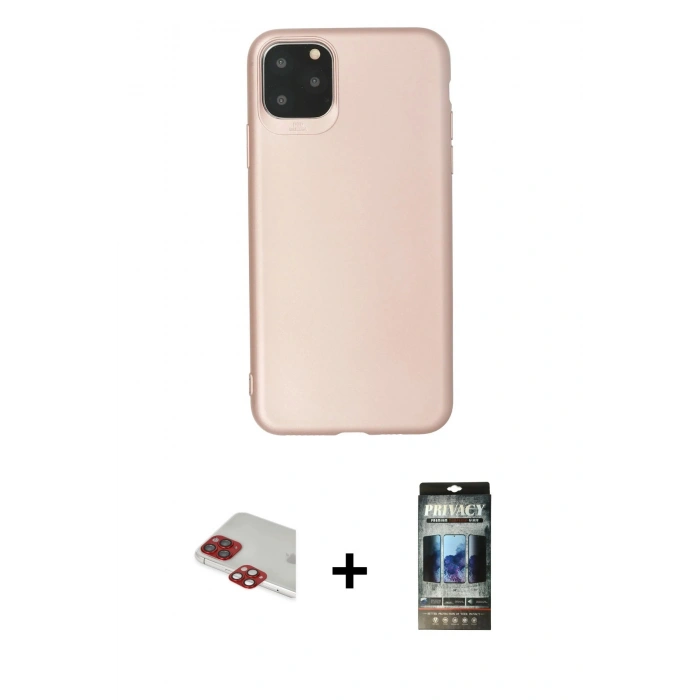 MARSİLYAN™- iPhone 11 Pro Max Kılıf Kozmos Yansıma Özel Seri - Siyah 34D Hayalet Izgaralı Cam + Pers Alüminyum Kamera Lens - KI