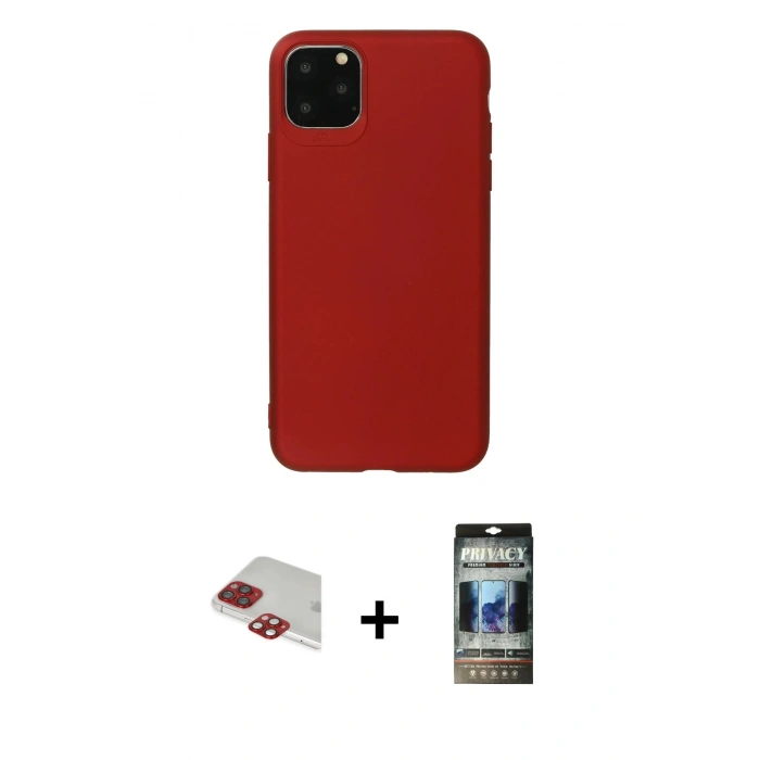 MARSİLYAN™- iPhone 11 Pro Max Kılıf Kozmos Yansıma Özel Seri - Siyah 34D Hayalet Izgaralı Cam + Pers Alüminyum Kamera Lens - KI