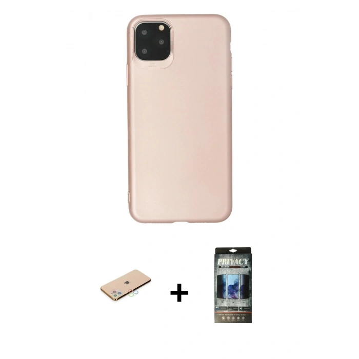 MARSİLYAN™- iPhone 11 Pro Max Kılıf Kozmos Yansıma Özel Seri - Siyah 34D Hayalet Izgaralı Cam + Renkli Kamera Lens Koruma Cam - MI