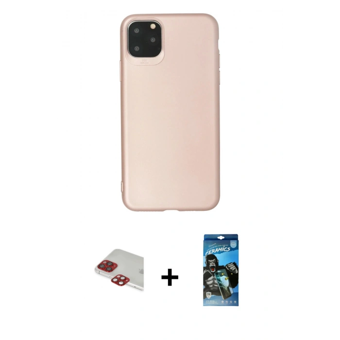 MARSİLYAN™- iPhone 11 Pro Max Kılıf Kozmos Yansıma Özel Seri - Siyah 34D Izgaralı Cam + Pers Alüminyum Kamera Lens - KI