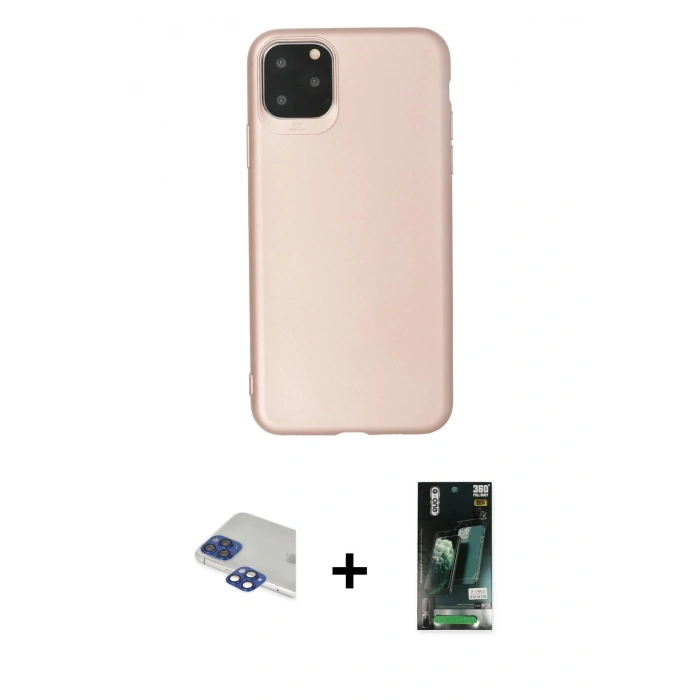 MARSİLYAN™- iPhone 11 Pro Max Kılıf Kozmos Yansıma Özel Seri - Siyah 360 Mat Full Body Arka Koruyucu + Pers Alüminyum Kamera Lens - LT