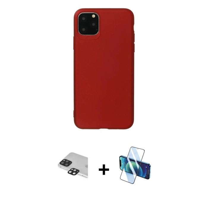 MARSİLYAN™- iPhone 11 Pro Max Kılıf Kozmos Yansıma Özel Seri - Siyah 3D Antistatik Cam Ekran Koruyucu + Pers Alüminyum Kamera Lens - SH