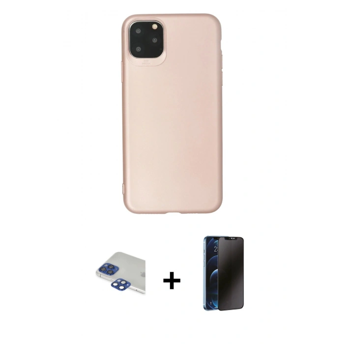 MARSİLYAN™- iPhone 11 Pro Max Kılıf Kozmos Yansıma Özel Seri - Siyah 3D Antistatik Hayalet Cam Ekran Koruyucu + Pers Alüminyum Kamera Lens - LT