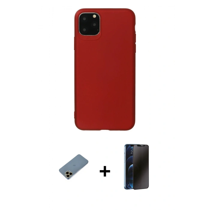 MARSİLYAN™- iPhone 11 Pro Max Kılıf Kozmos Yansıma Özel Seri - Siyah 3D Antistatik Hayalet Cam Ekran Koruyucu + Shine Kamera Lens Koruma Cam - GD