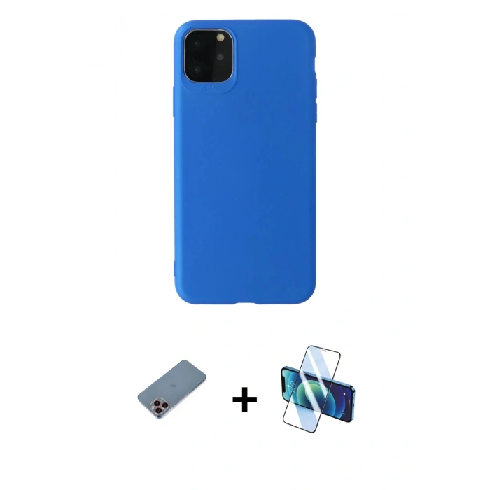 MARSİLYAN™- iPhone 11 Pro Max Kılıf Kozmos Yansıma Özel Seri - Siyah 3D Antistatik Seramik Nano Ekran Koruyucu + Shine Kamera Lens Koruma Cam - PE