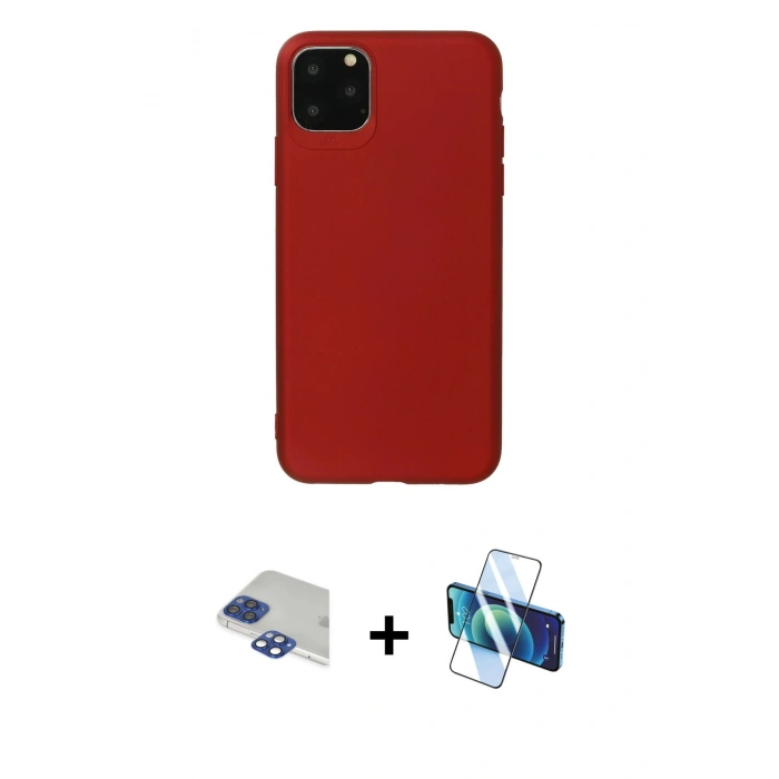 MARSİLYAN™- iPhone 11 Pro Max Kılıf Kozmos Yansıma Özel Seri - Siyah 3D Antistatik Seramik Nano Ekran Koruyucu + Pers Alüminyum Kamera Lens - LT