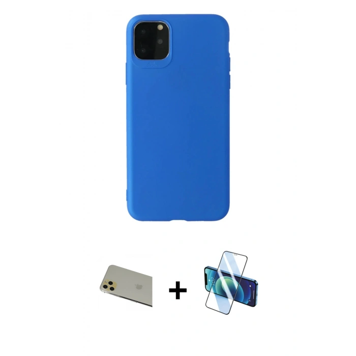 MARSİLYAN™- iPhone 11 Pro Max Kılıf Kozmos Yansıma Özel Seri - Siyah 3D Antistatik Seramik Nano Ekran Koruyucu + Rainbow Kamera Lens Koruma Cam - GD