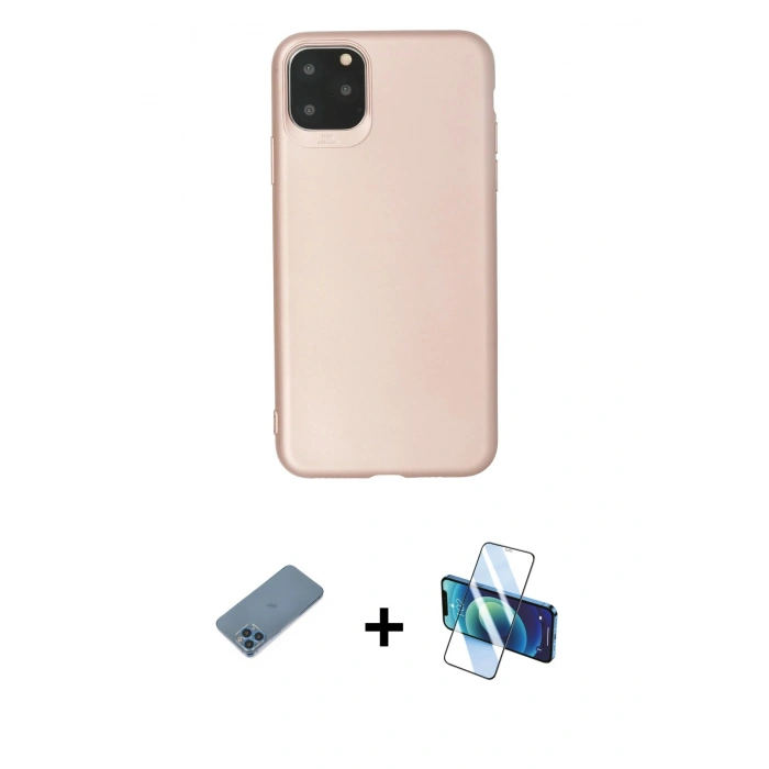 MARSİLYAN™- iPhone 11 Pro Max Kılıf Kozmos Yansıma Özel Seri - Siyah 3D Antistatik Seramik Nano Ekran Koruyucu + Shine Kamera Lens Koruma Cam - MI