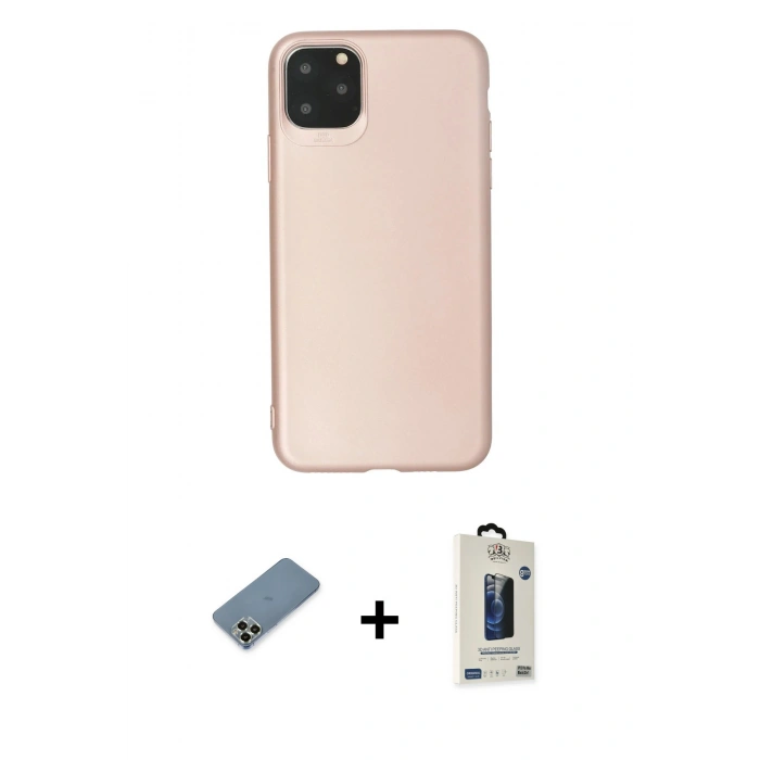 MARSİLYAN™- iPhone 11 Pro Max Kılıf Kozmos Yansıma Özel Seri - Siyah Bilvis Hayalet Cam Ekran Koruyucu + Metal Kamera Lens Koruma Cam - AKYL