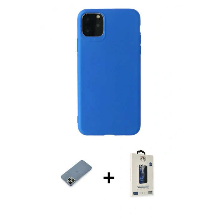 MARSİLYAN™- iPhone 11 Pro Max Kılıf Kozmos Yansıma Özel Seri - Siyah Bilvis Hayalet Cam Ekran Koruyucu + Metal Kamera Lens Koruma Cam - AKYL