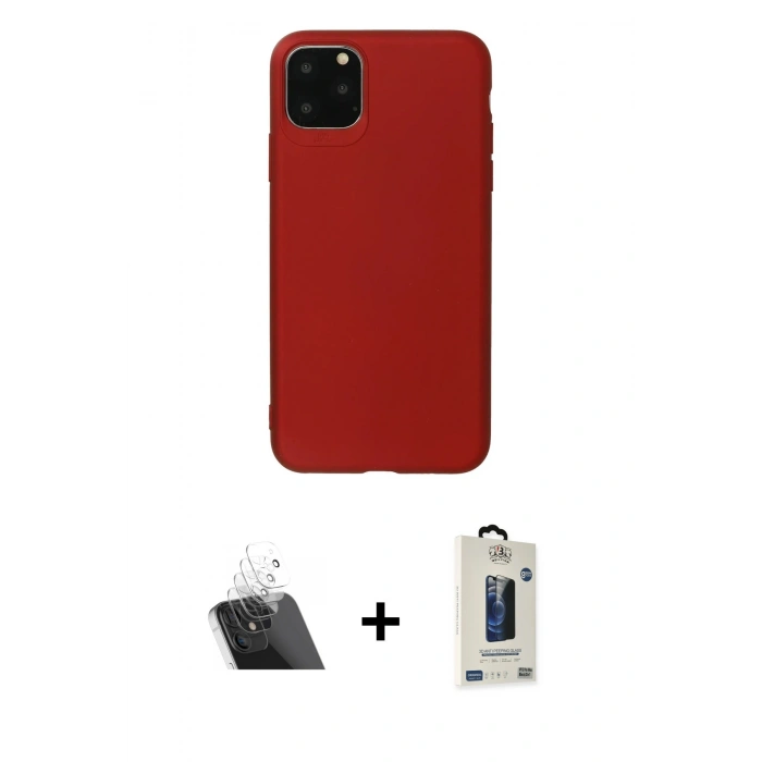 MARSİLYAN™- iPhone 11 Pro Max Kılıf Kozmos Yansıma Özel Seri - Siyah Bilvis Hayalet Cam Ekran Koruyucu + Kamera Lens Koruma Cam - SF