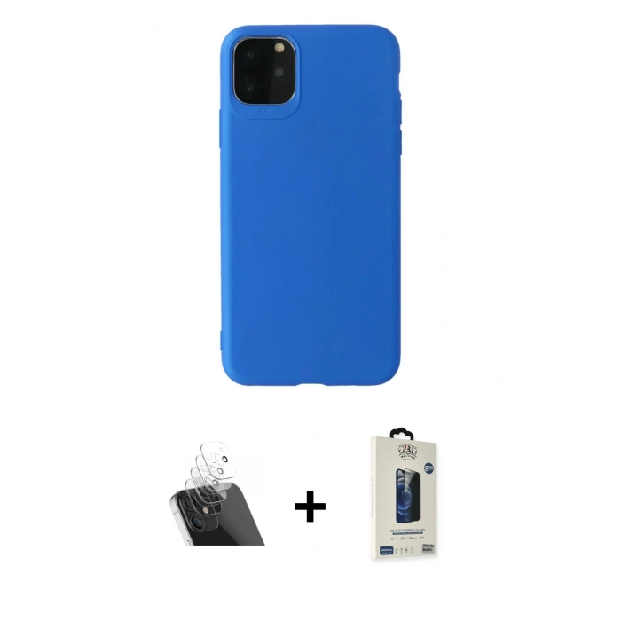 MARSİLYAN™- iPhone 11 Pro Max Kılıf Kozmos Yansıma Özel Seri - Siyah Bilvis Hayalet Cam Ekran Koruyucu + Kamera Lens Koruma Cam - SF