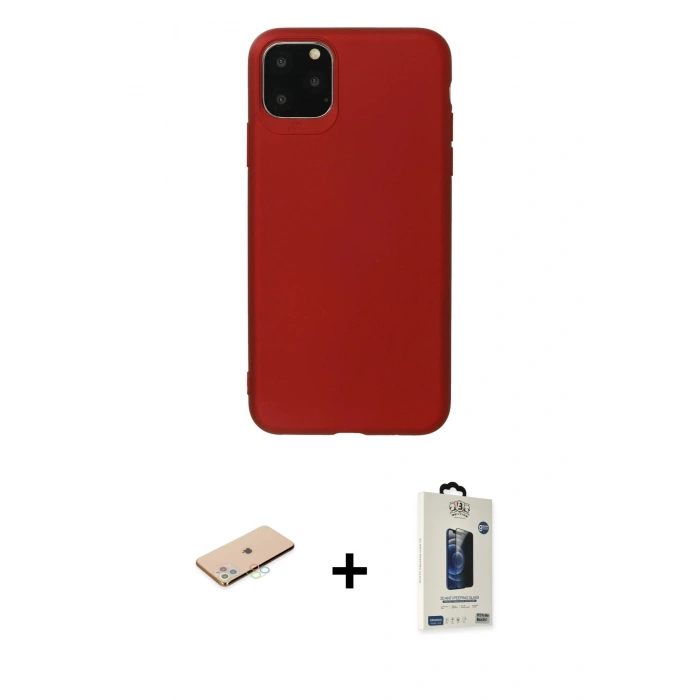 MARSİLYAN™- iPhone 11 Pro Max Kılıf Kozmos Yansıma Özel Seri - Siyah Bilvis Hayalet Cam Ekran Koruyucu + Renkli Kamera Lens Koruma Cam - MI
