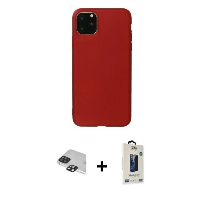 MARSİLYAN™- iPhone 11 Pro Max Kılıf Kozmos Yansıma Özel Seri - Siyah Bilvis Hayalet Cam Ekran Koruyucu + Pers Alüminyum Kamera Lens - SH