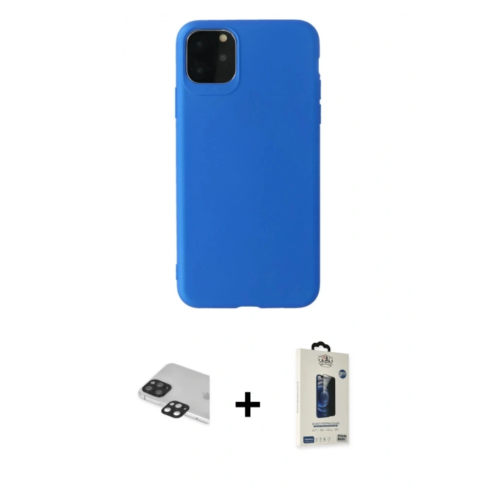 MARSİLYAN™- iPhone 11 Pro Max Kılıf Kozmos Yansıma Özel Seri - Siyah Bilvis Hayalet Cam Ekran Koruyucu + Pers Alüminyum Kamera Lens - SH