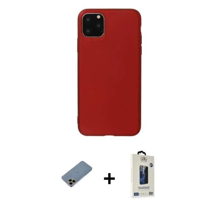 MARSİLYAN™- iPhone 11 Pro Max Kılıf Kozmos Yansıma Özel Seri - Siyah Bilvis Hayalet Cam Ekran Koruyucu + Shine Kamera Lens Koruma Cam - GD