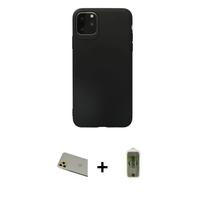 MARSİLYAN™- iPhone 11 Pro Max Kılıf Kozmos Yansıma Özel Seri - Siyah Joko Magic 5D Hayalet Cam + Rainbow Kamera Lens Koruma Cam - GD