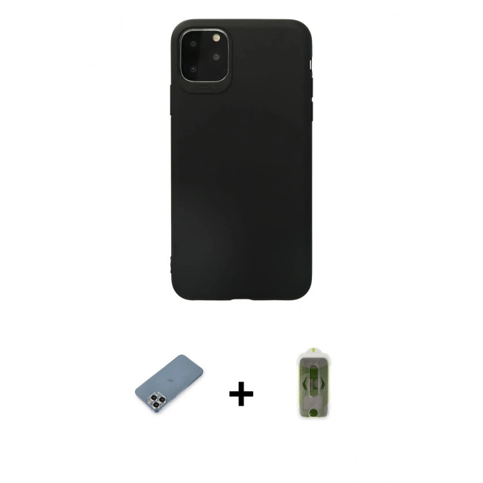 MARSİLYAN™- iPhone 11 Pro Max Kılıf Kozmos Yansıma Özel Seri - Siyah Joko Magic 5D Hayalet Cam + Metal Kamera Lens Koruma Cam - GS