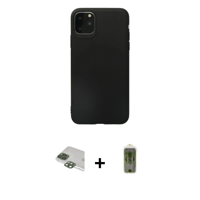MARSİLYAN™- iPhone 11 Pro Max Kılıf Kozmos Yansıma Özel Seri - Siyah Joko Magic 5D Hayalet Cam + Pers Alüminyum Kamera Lens - YL
