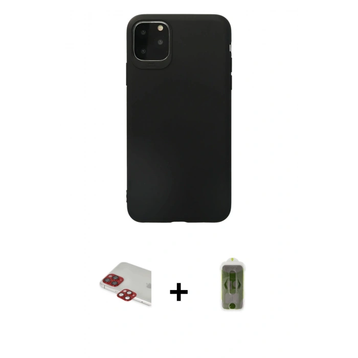 MARSİLYAN™- iPhone 11 Pro Max Kılıf Kozmos Yansıma Özel Seri - Siyah Joko Magic 5D Hayalet Cam + Pers Alüminyum Kamera Lens - KI