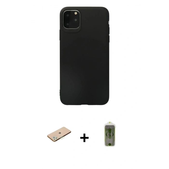 MARSİLYAN™- iPhone 11 Pro Max Kılıf Kozmos Yansıma Özel Seri - Siyah Joko Magic 5D Hayalet Cam + Renkli Kamera Lens Koruma Cam - YL
