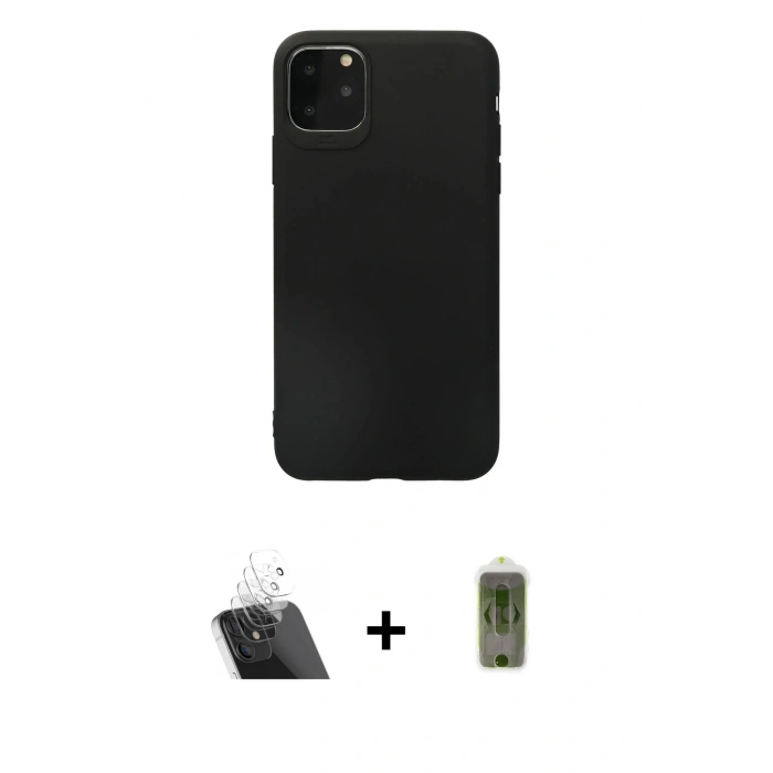 MARSİLYAN™- iPhone 11 Pro Max Kılıf Kozmos Yansıma Özel Seri - Siyah Joko Magic 5D Hayalet Cam + Kamera Lens Koruma Cam - SF
