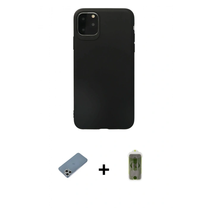 MARSİLYAN™- iPhone 11 Pro Max Kılıf Kozmos Yansıma Özel Seri - Siyah Joko Magic 5D Hayalet Cam + Shine Kamera Lens Koruma Cam - GS