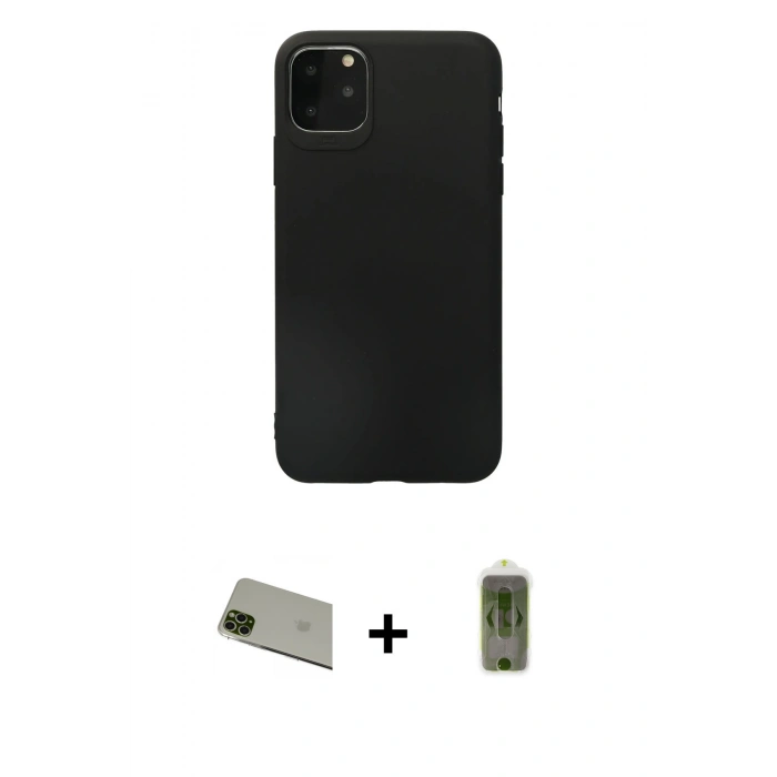 MARSİLYAN™- iPhone 11 Pro Max Kılıf Kozmos Yansıma Özel Seri - Siyah Joko Magic 5D Hayalet Cam + Rainbow Kamera Lens Koruma Cam - YL