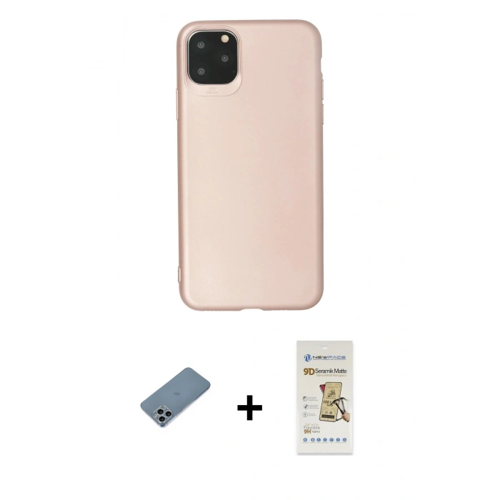 MARSİLYAN™- iPhone 11 Pro Max Kılıf Kozmos Yansıma Özel Seri - Siyah Mat Seramik Nano Ekran Koruyucu + Shine Kamera Lens Koruma Cam - SABE
