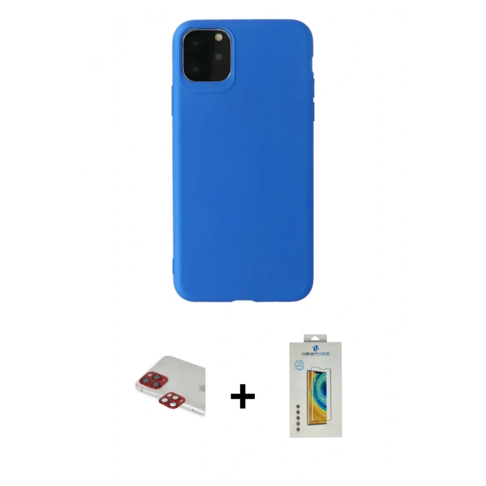 MARSİLYAN™- iPhone 11 Pro Max Kılıf Kozmos Yansıma Özel Seri - Siyah Polymer Nano Ekran Koruyucu + Pers Alüminyum Kamera Lens - KI