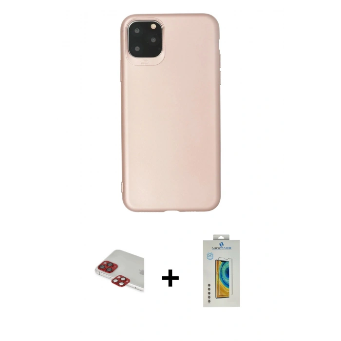 MARSİLYAN™- iPhone 11 Pro Max Kılıf Kozmos Yansıma Özel Seri - Siyah Polymer Nano Ekran Koruyucu + Pers Alüminyum Kamera Lens - KI