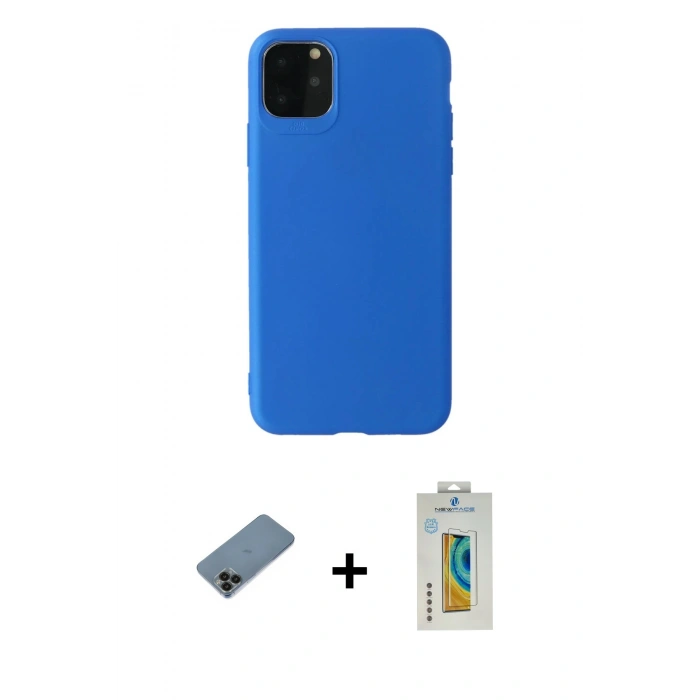 MARSİLYAN™- iPhone 11 Pro Max Kılıf Kozmos Yansıma Özel Seri - Siyah Polymer Nano Ekran Koruyucu + Shine Kamera Lens Koruma Cam - SH