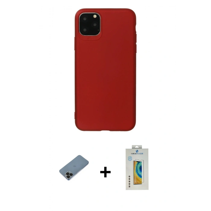 MARSİLYAN™- iPhone 11 Pro Max Kılıf Kozmos Yansıma Özel Seri - Siyah Polymer Nano Ekran Koruyucu + Shine Kamera Lens Koruma Cam - SH