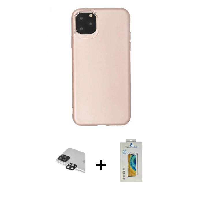 MARSİLYAN™- iPhone 11 Pro Max Kılıf Kozmos Yansıma Özel Seri - Siyah Polymer Nano Ekran Koruyucu + Pers Alüminyum Kamera Lens - SH
