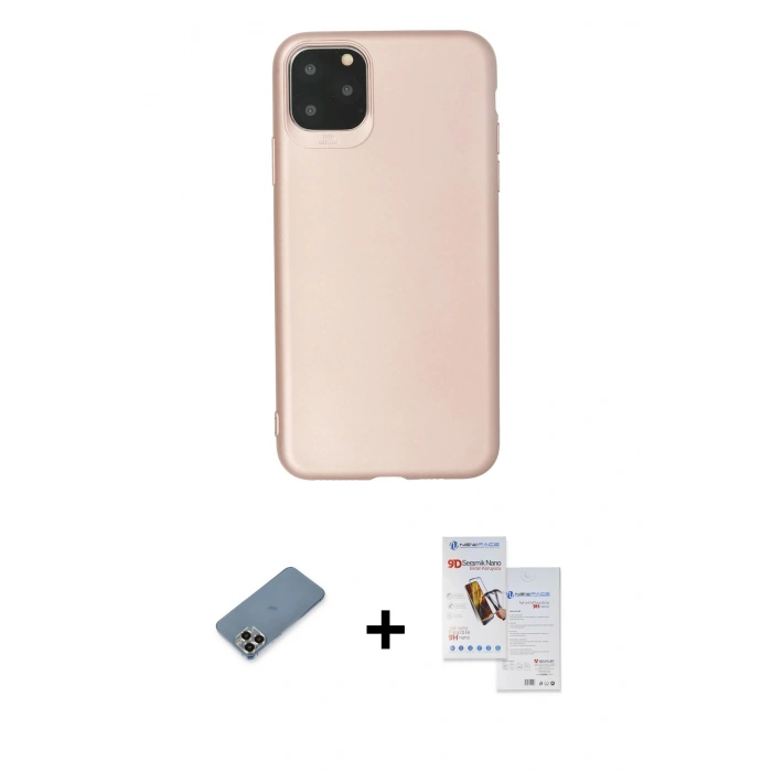 MARSİLYAN™- iPhone 11 Pro Max Kılıf Kozmos Yansıma Özel Seri - Siyah Seramik Nano Ekran Koruyucu + Metal Kamera Lens Koruma Cam - GD