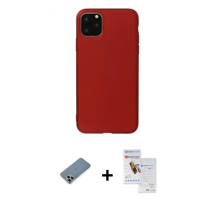 MARSİLYAN™- iPhone 11 Pro Max Kılıf Kozmos Yansıma Özel Seri - Siyah Seramik Nano Ekran Koruyucu + Metal Kamera Lens Koruma Cam - GD