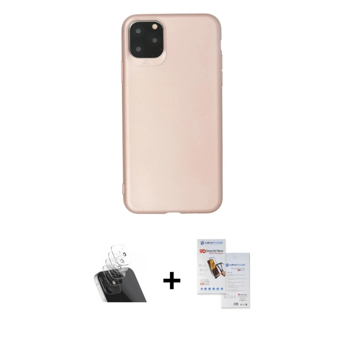 MARSİLYAN™- iPhone 11 Pro Max Kılıf Kozmos Yansıma Özel Seri - Siyah Seramik Nano Ekran Koruyucu + Kamera Lens Koruma Cam - SF